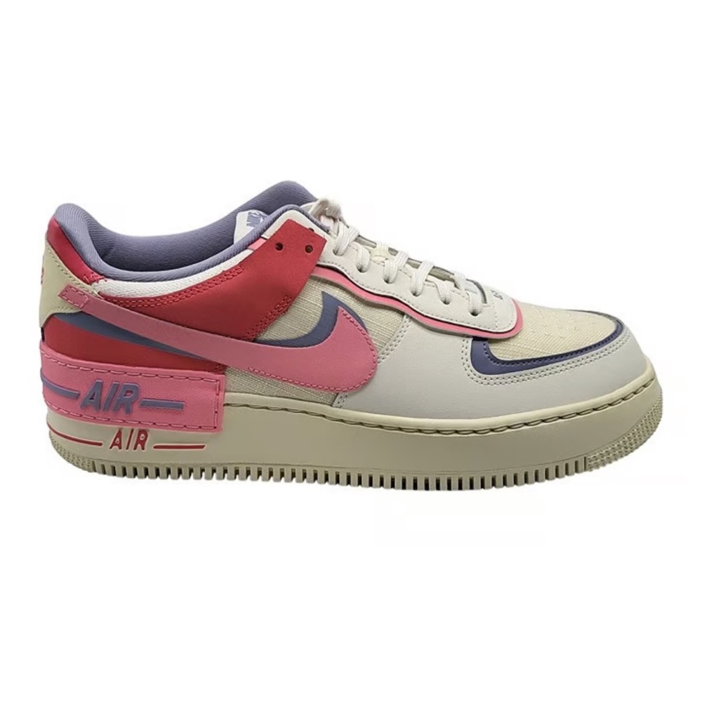 Rare Nike Air Force 1 shadow sailNike Women's Sneakers - Cream, Pink, and Purple